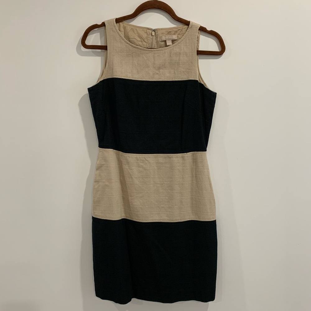 Banana Republic black and tan sheath dress with pockets 6